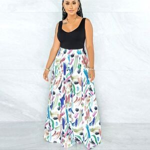 HIGH WAISTED FLARE PANTS Multicolored